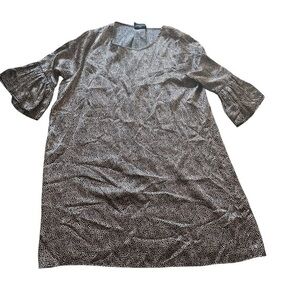 Silk La Roque Black and tan Polka Dot bell sleeve Dress